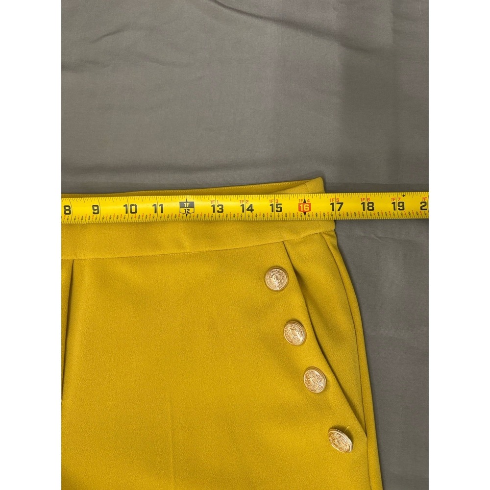 Jules & Leopold Mustard Yellow Women's Cropped Button-Accent Pants Size M - Picture 5 of 12